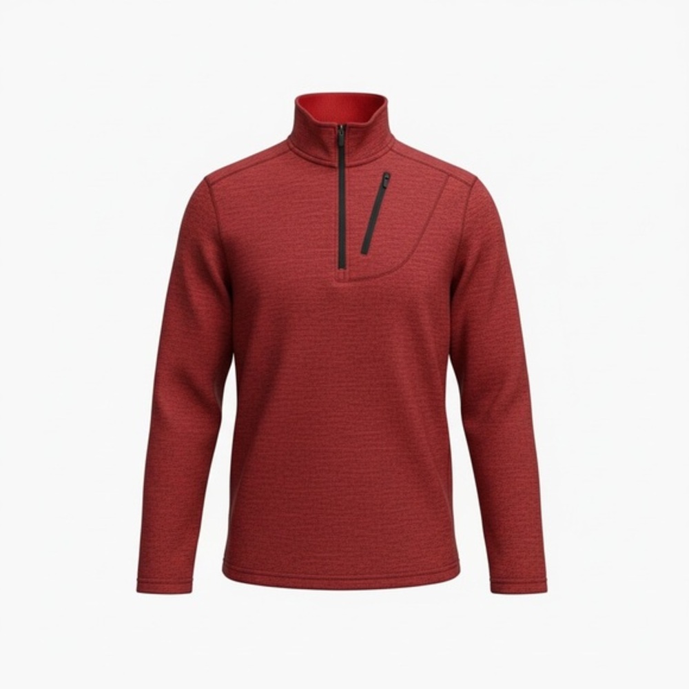 Swiss Tech Red and Black Quarter-Zip Pullover Long-sleeves Size S